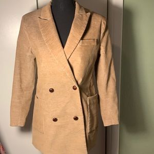 Anthropologie Capulet Cord Blazer. Elbow Patch Sz Small